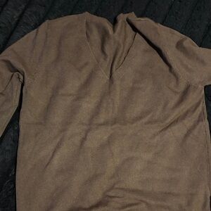 Elegant Brown V-Neck Sweater for Women